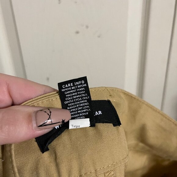 Who What Wear Womens Khaki Belted High Rise Pockets Wide Leg Trouser Pants 14 - Picture 7 of 9